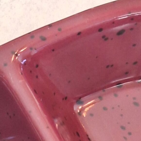 TWO Glazed Stoneware Trays with Four Compartments Sushi Condiments Divided Plate - Picture 3 of 12